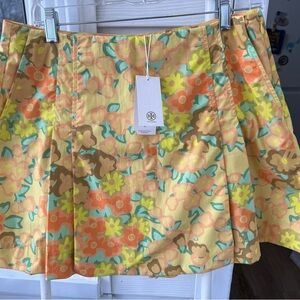 Tory Burch Yellow and Green Floral Skort